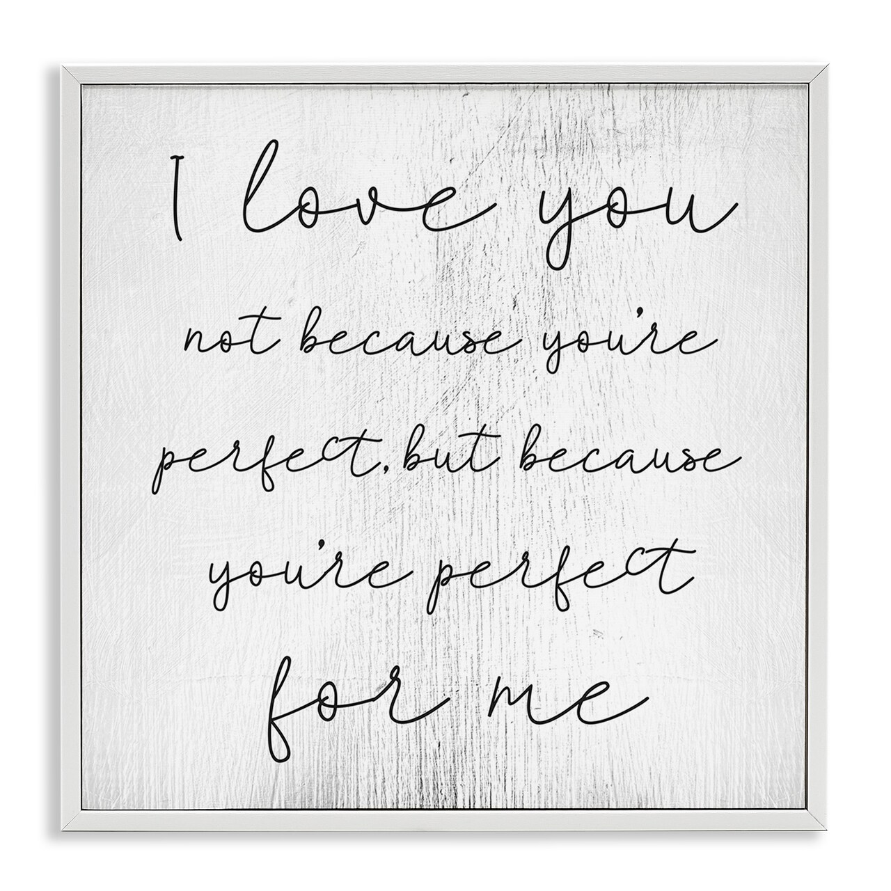 Stupell Industries Love Not Perfect Inspirational Romance Framed Giclee Art